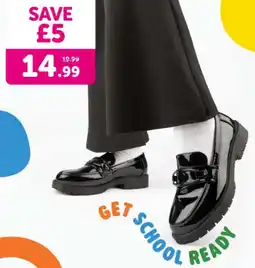Shoe Zone Black patent loafers offer