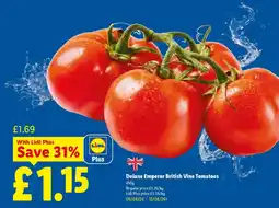 Lidl Deluxe Emperor British Vine Tomatoes offer