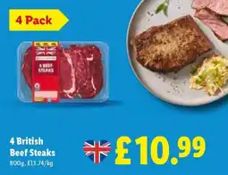 Lidl 4 British Beef Steaks offer