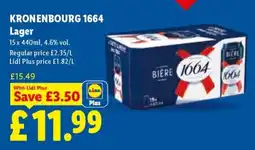 Lidl Kronenbourg 1664 lager offer