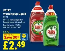 Lidl Fairy washing up liquid offer