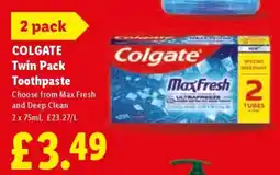 Lidl Colgate twin pack toothpaste offer