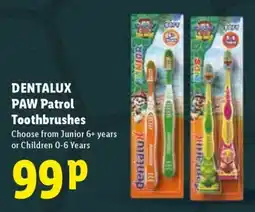 Lidl Dentalux Paw Patrol Toothbrushes offer