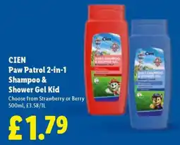 Lidl Cien paw patrol 2-in-1 shampoo & shower gel kid offer