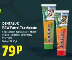 Lidl Dentalux Paw Patrol Toothpaste offer