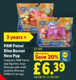 Lidl PAW Patrol Dino Rescue Hero Pup offer