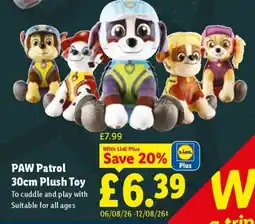Lidl Paw Patrol Plush Toy offer