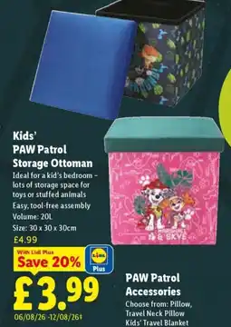 Lidl PAW Patrol Storage Ottoman offer