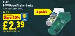 Lidl Paw Patrol Trainer Socks offer
