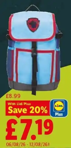 Lidl Kids' PAW Patrol Backpack offer
