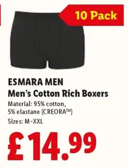 Lidl Esmara men's cotton rich boxers offer