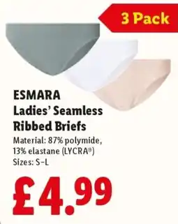 Lidl Esmara ladies' seamless ribbed briefs offer