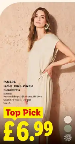 Lidl Esmara ladies' linen-viscose blend dress offer