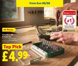 Lidl Parkside screwdriver bit & socket set offer