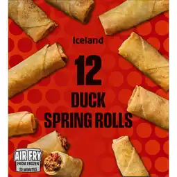 Iceland Iceland 12 Duck Spring Rolls 300g offer