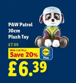 Lidl PAW Patrol 30cm Plush Toy offer