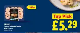 Lidl DELUXE Cooked & Peeled Jumbo King Prawns offer