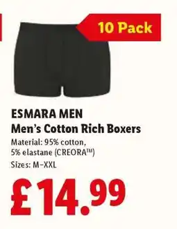 Lidl ESMARA MEN Men’s Cotton Rich Boxers offer