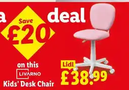 Lidl LIVARNO Kids’ Desk Chair offer