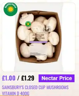 Sainsbury's Sainsbury's Closed Cup Mushrooms Vitamin D offer
