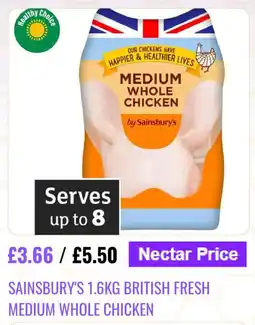 Sainsbury's Sainsbury's british fresh medium whole chicken offer