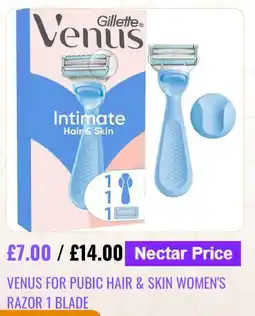 Sainsbury's Gillette venus for pubic hair & skin women's razor blade offer