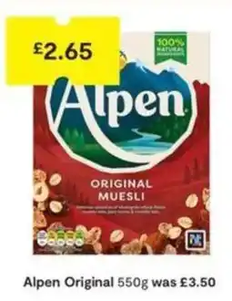 SuperValu Alpen original muesli offer