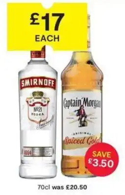 SuperValu Smirnoff vodka captain morgan spiced gold offer
