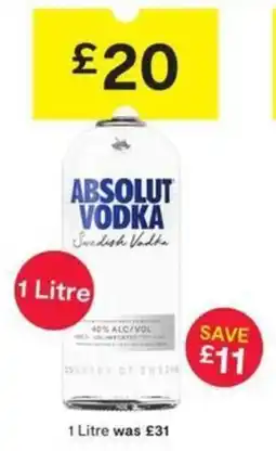 SuperValu Absolut vodka offer
