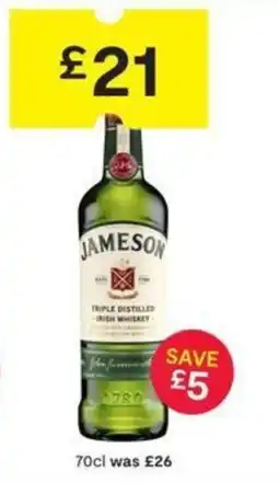 SuperValu Jameson triple distilled irish whiskey offer