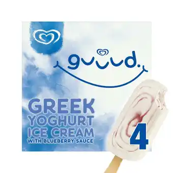 Sainsbury's Guuud Blueberry Greek Yoghurt Ice Cream 4x80ml offer
