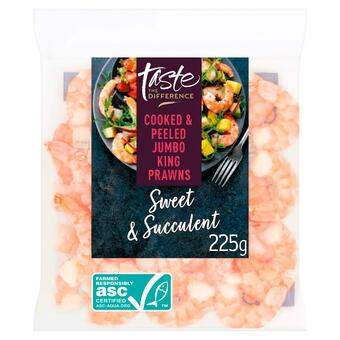 Sainsbury's Sainsbury's Frozen Cooked & Peeled Jumbo King Prawns, Taste the Difference 225g offer