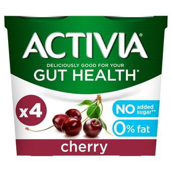 Sainsbury's Activia Cherry Fat Free Yogurts 4x115g offer