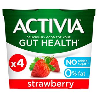 Sainsbury's Activia Strawberry Fat Free Yogurt 4x115g offer
