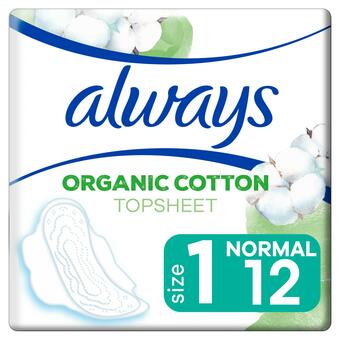 Sainsbury's Always Sensitive Organic Cotton Protection Ultra Normal (Size 1) Sanitary Towels Wings x12 offer