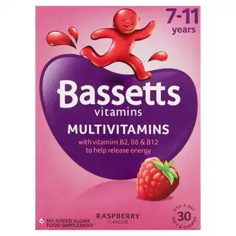 Sainsbury's Bassetts Vitamins Multivitamins Raspberry Flavour One A Day 7-11 Years Soft & Chewies x30 offer