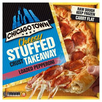Sainsbury's Chicago Town Takeaway Large Cheesy Stuffed Pepperoni Pizza 640g offer