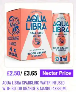Sainsbury's Aqua libra sparkling water infused with blood orange & mango offer