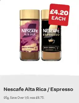 Spar Nescafe Alta Rica/ Espresso offer