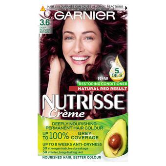 Sainsbury's Garnier Nutrisse Permanent Hair Dye Deep Reddish Brown 3.6 offer
