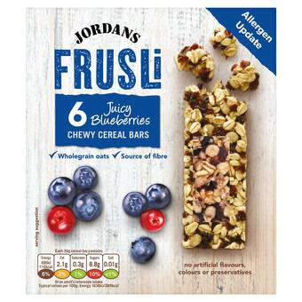 Sainsbury's Jordans Frusli Blueberries Cereal Bars 6x30g offer