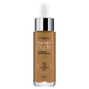 Sainsbury's L'Oreal Paris True Match Nude Plumping Tinted Serum, 1% Hyaluronic Acid, Shade 6-7 offer