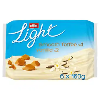 Sainsbury's Müller Light Vanilla & Toffee Fat Free Yogurts 6x160g offer