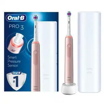Sainsbury's Oral-B Pro 3 - 3500 - Pink Electric Toothbrush Designed By Braun offer