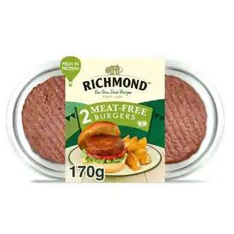 Sainsbury's Richmond Vegan Meat Free Burgers x2 170g offer
