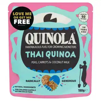 Sainsbury's Quinola Organic Kids Thai Quinoa Peas Carrots & Coconut Milk 190g 12Month+ offer