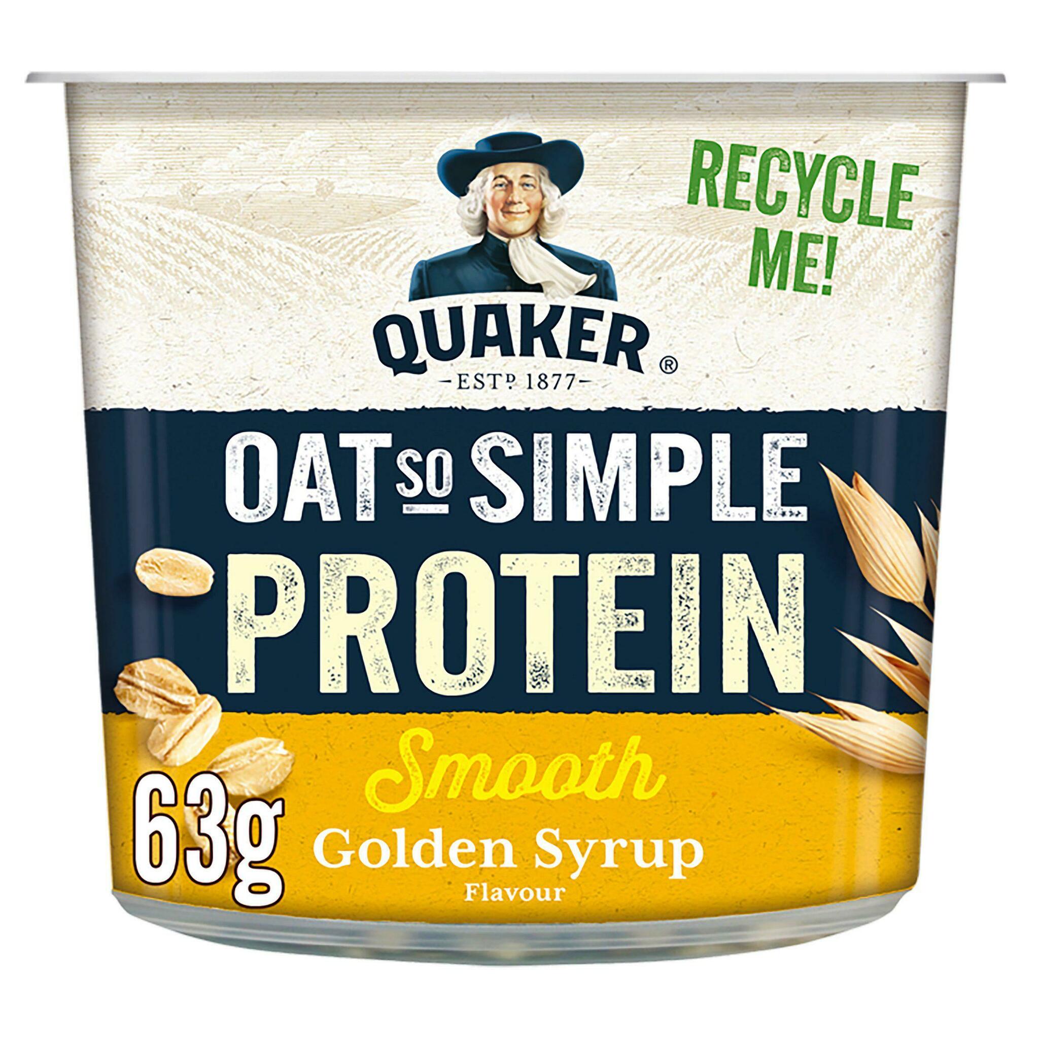 Quaker Oat So Simple Protein Golden Syrup Porridge Pot 63g offer at Sainsbury's