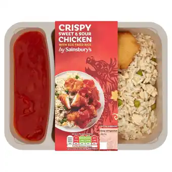 Sainsbury's Sainsbury's Crispy Sweet & Sour Chicken with Egg Fried Rice 400g (Meal for 1) offer
