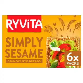 Sainsbury's Ryvita Crunchy Rye Bread Sesame 6x40g offer