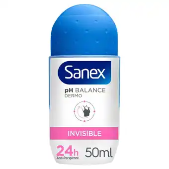 Sainsbury's Sanex Dermo Invisible Roll On Antiperspirant 50ml offer